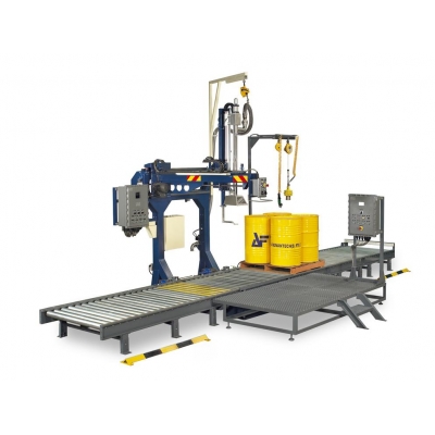搖臂式灌裝機-全自動液體灌裝-一鍵式操作，適合噸桶、IBC桶、200升桶